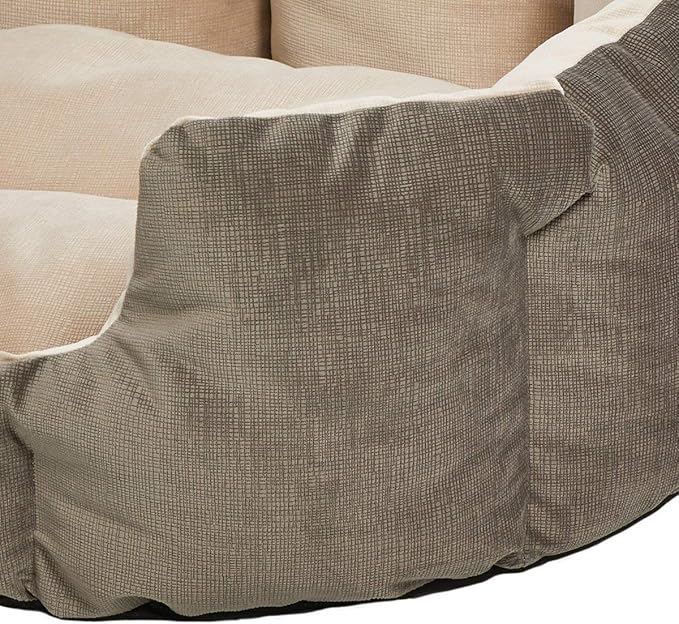 MidWest Homes for Pets QuietTime Deluxe Tulip Nesting Pet Bed, Gray/Tan, Medium