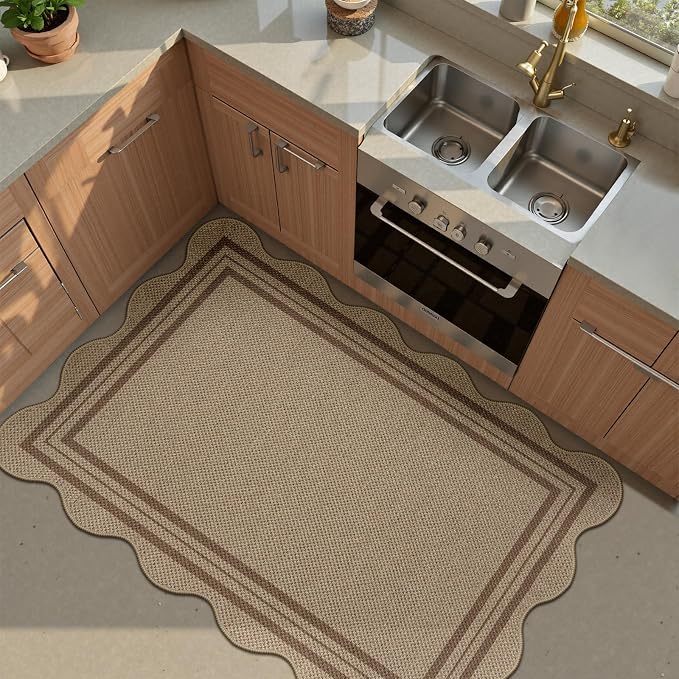 Easy Jute Front Door Mat, 2.6x4 Washable Entryway Rug Non Slip Small Kitchen Rug
