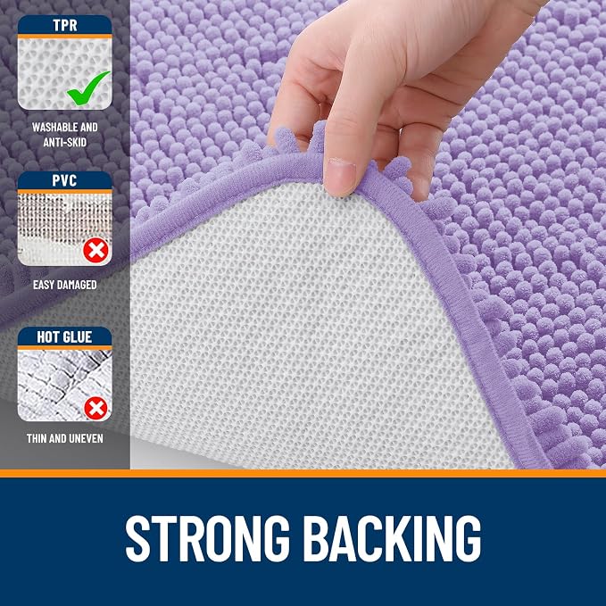 OLANLY Large Bathroom Rugs 40x24, Extra Soft Absorbent Chenille Bath Rugs