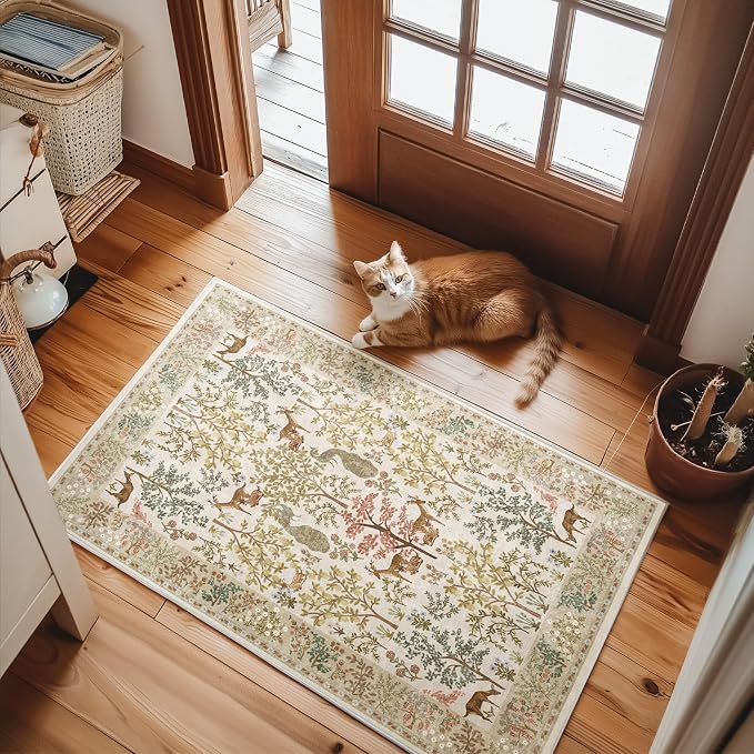 Machine Washable Small Rugs for Entryway: 2x3 Throw Kitchen Rug Door Mat Indoor