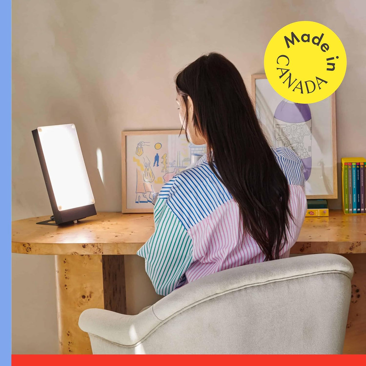Northern Light Technology Travelite 10,000 Lux Bright Light Therapy Portable Light Box, Beige