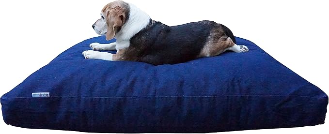 Dogbed4less Memory Foam Dog Bed Pillow, Waterproof Lining and Machine Washable Denim Cover Extra Large 47X29 Inches, Blue
