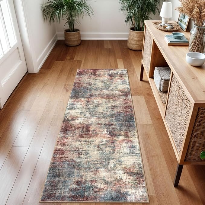 IOHOUZE Abstract Runner Rug 2x7 Ft Washable Runners