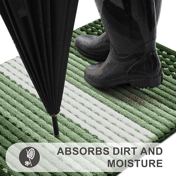 Kitinjoy Indoor Outdoor Door Mat, 47x20 Non-Slip Absorbent Dirt Trapper