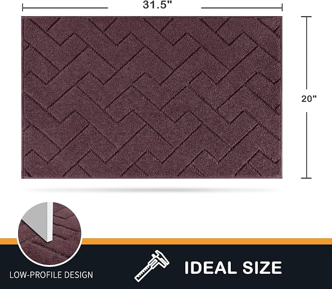 PURRUGS Dirt Trapping Door Mat 20" x 31.5", Non-Slip Machine Washable Entry Rug