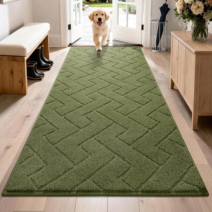 PURRUGS Dirt Trapping Door Mat 32" x 70", Non-Slip Machine Washable Entry Rug