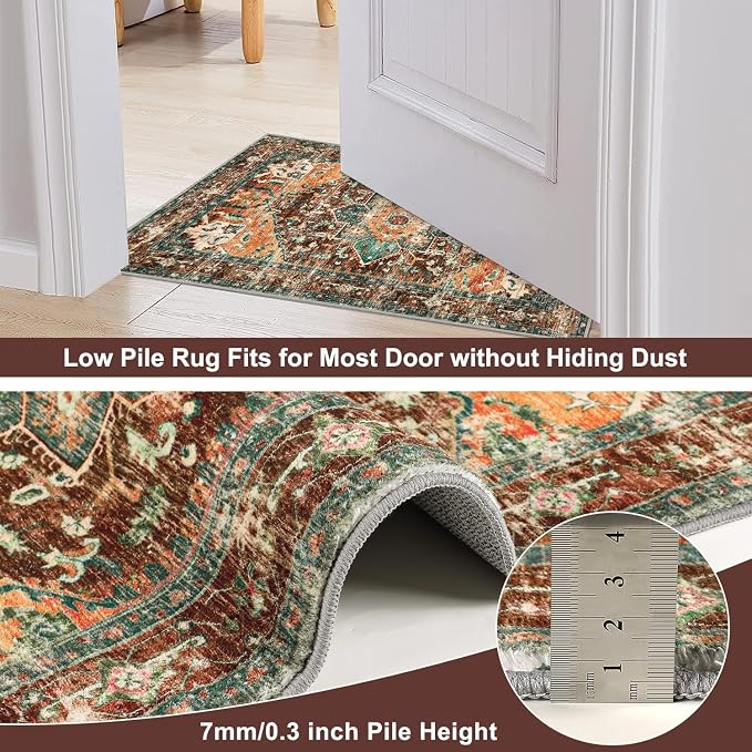 Yamaziot Washable Kitchen Runner Rug Set of 3, Non-Slip Boho Vintage Hallway