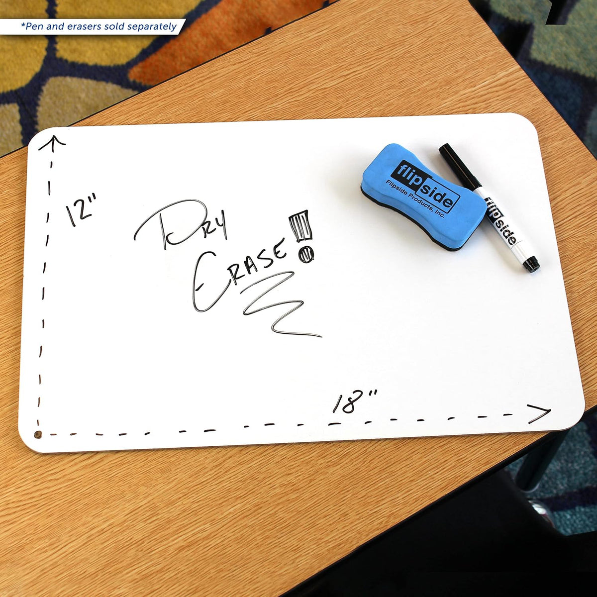 Flipside Products 12" x 18" Large Dry Erase White Boards, Classroom Pack, Single-Sided Lapboard for Class, Reusable for Group Participation - 12 Pack