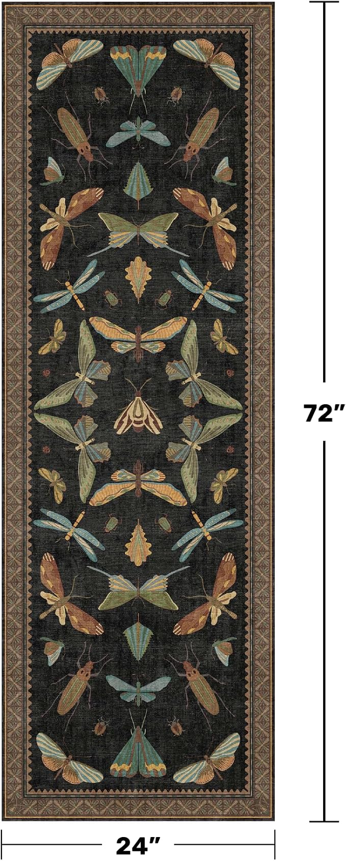 2x6 Black Entryway Runner Rugs Washable Non Slip Runners