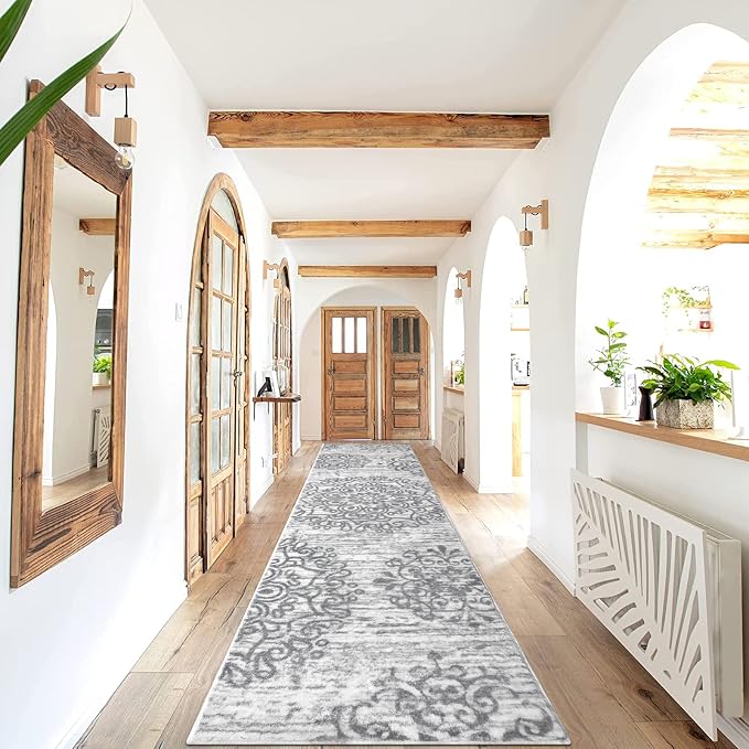 HEBE Hallway Runner Rug 2'x8' Washable Vintage Distressed Area Rugs Non Slip