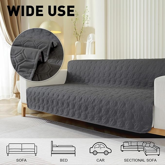 Waterproof Non-Slip Dog Bed Cover, pet Blanket Sofa Furniture Protector, car Incontinence Mattress, Suitable for Most Cats and Dogs, Pets (Dark Gray) (52x80in)