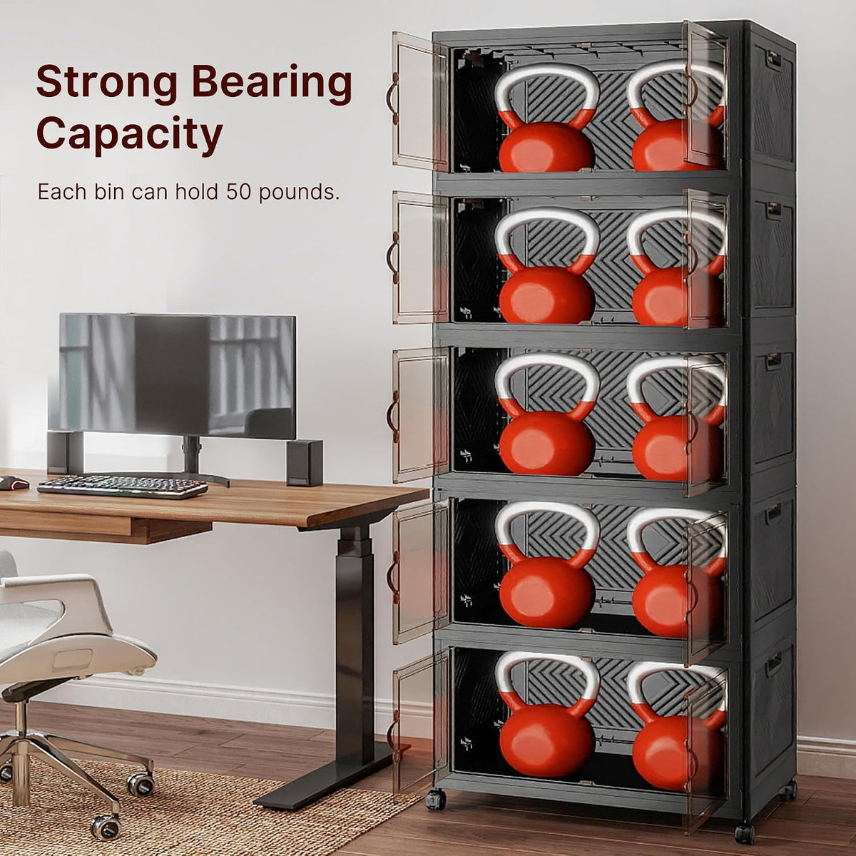 UAMFURI Stackable Storage Bins with Lids, 550QT Lockable Storage Cabinet