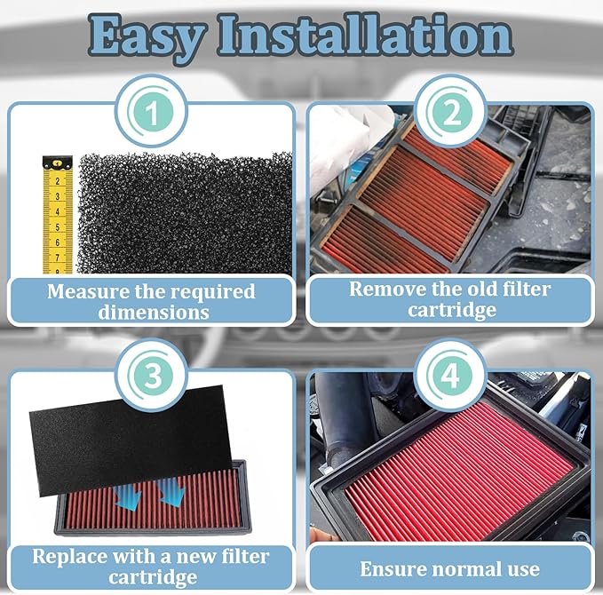 30 PPI Sponge Filter, Foam Filter Replacement, Universal Air Filter Sheet