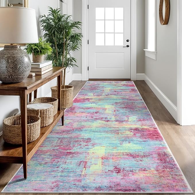 IOHOUZE Abstract Runner Rug 3x10 Ft Washable Runners
