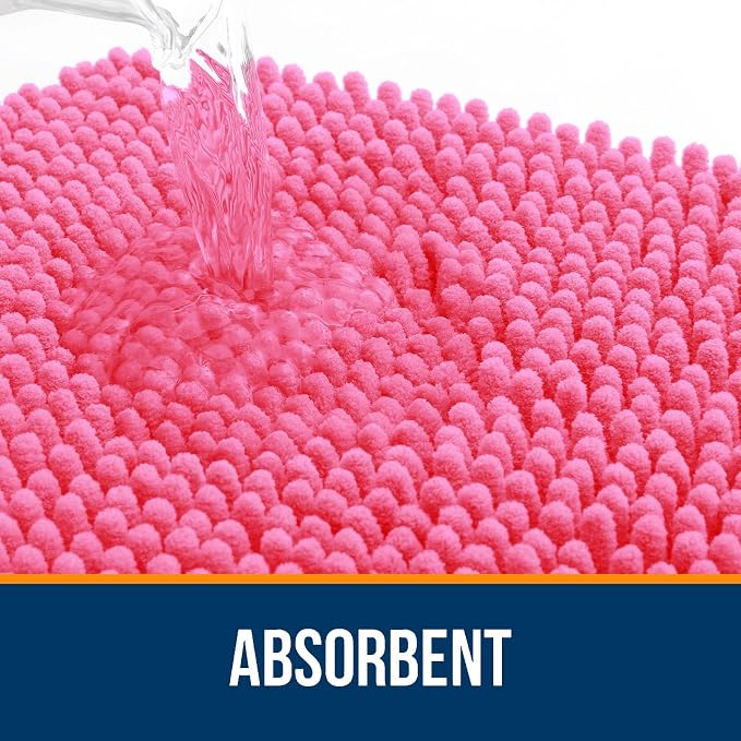 OLANLY Small Bathroom Rugs 24x16, Extra Soft Absorbent Chenille Bath Rugs