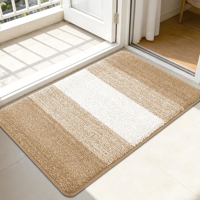 Kitinjoy Indoor Outdoor Door Mat, 44x32 Non-Slip Absorbent Dirt Trapper