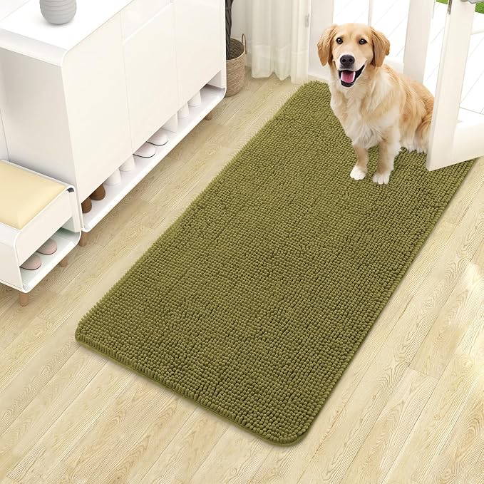 OLANLY Dog Door Mat for Muddy Paws 40x24, Absorbs Moisture and Dirt, Absorbent