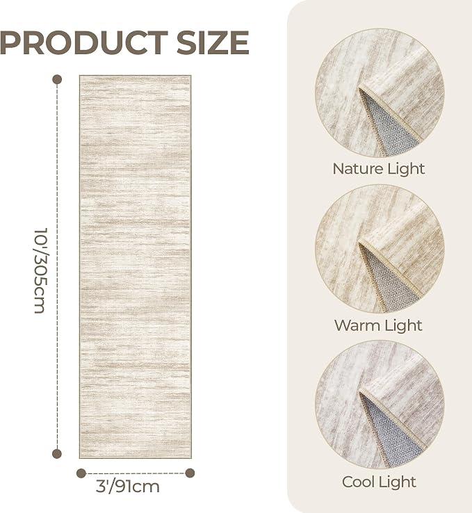 3x10 Runner Rug Non Slip Washable