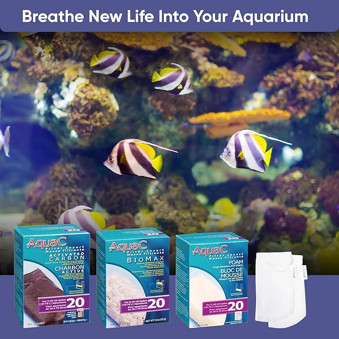 AquaClear 20 HOB Maintenance & Replacement Filter Media Kit, Including Gokul