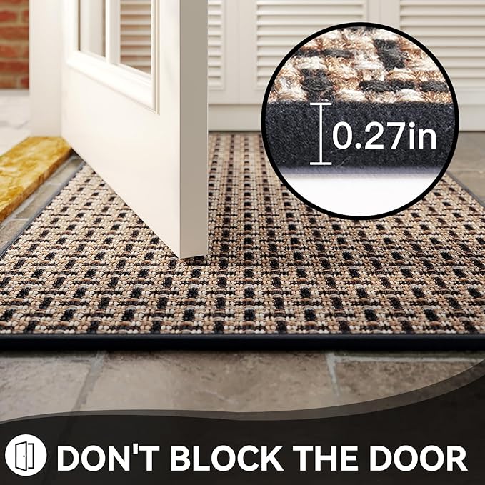 Indoor Door Mat Dirt 36x60 Resistant and Absorbent, Non-Slip Rubber Backing