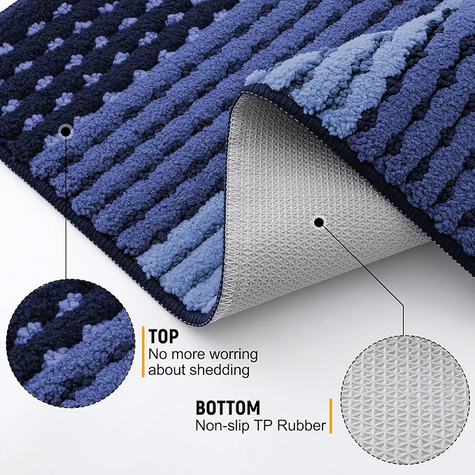 Kitinjoy Indoor Outdoor Door Mat, 47x24 Non-Slip Absorbent Dirt Trapper
