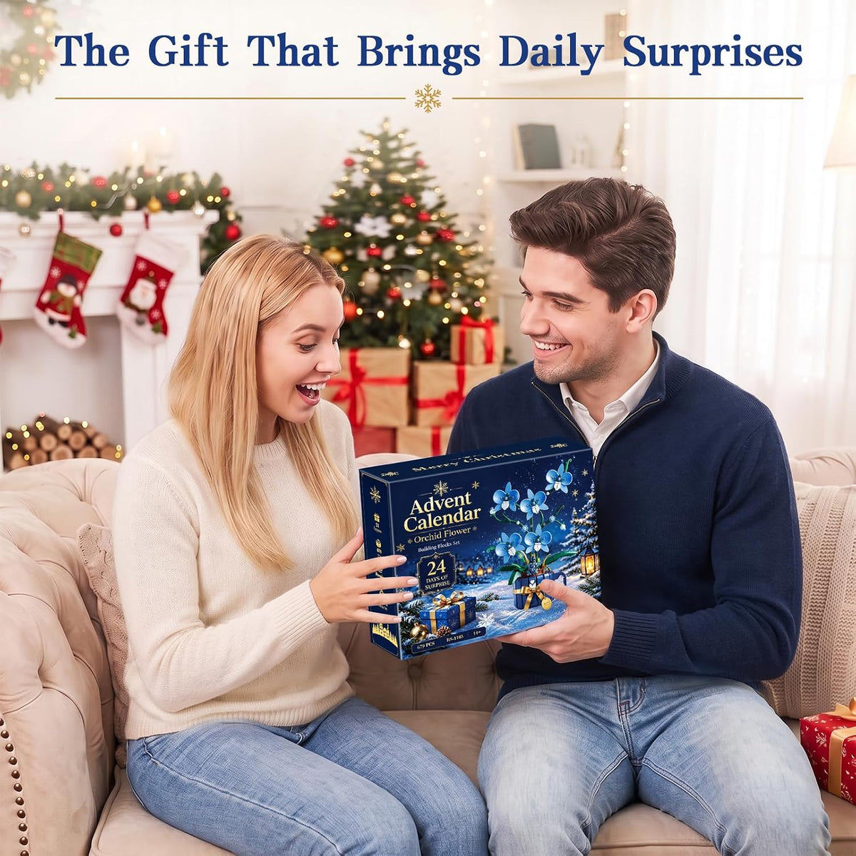 Orchid Flower Advent Calendar 2026, 24-Day Christmas Countdown Building Set