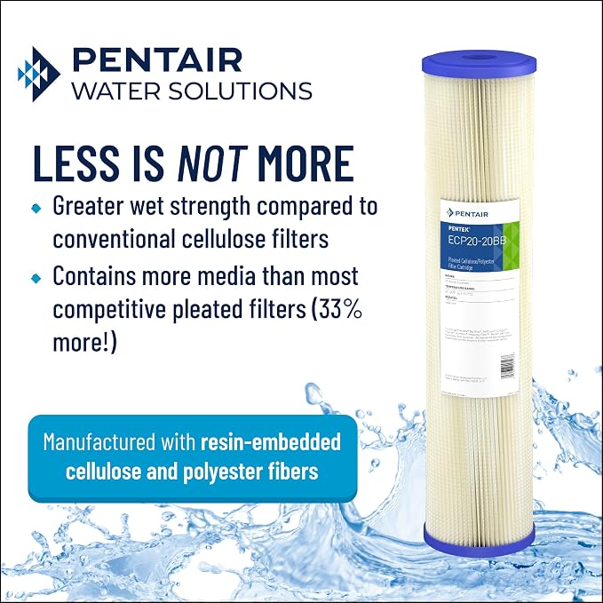 Pentair Pentek ECP5-20BB Big Blue Sediment Water Filter, Whole House Heavy Duty