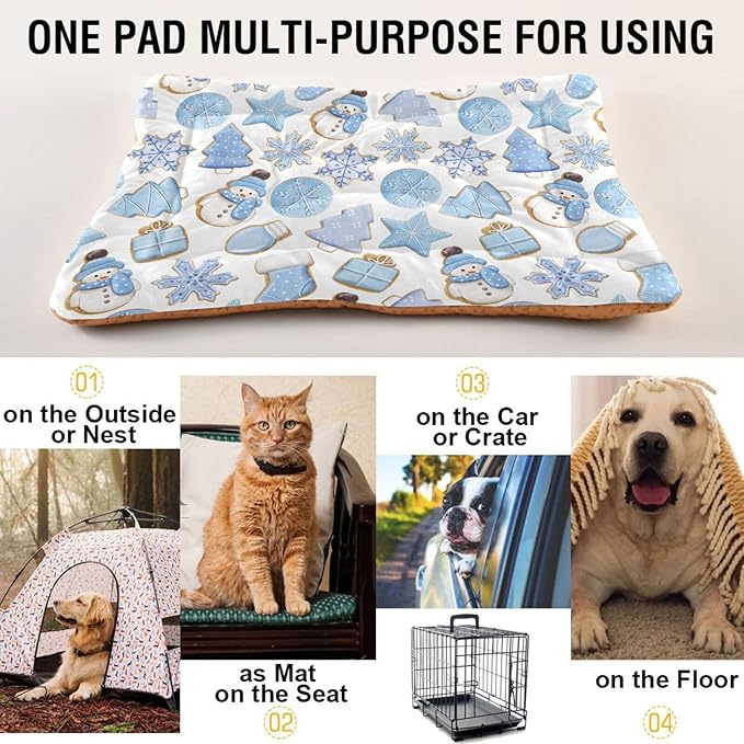 Pet Bed Christmas Gingerbread Cookies Dog Bed Mat Absorbing Non Slip Pad Pet Sleeping Mat for Small, Medium, and Large Dogs Puppy Cat 36 in x 24 in