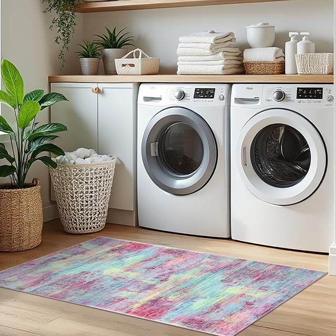 IOHOUZE Abstract Runner Rug 2x5 Ft Washable Runners
