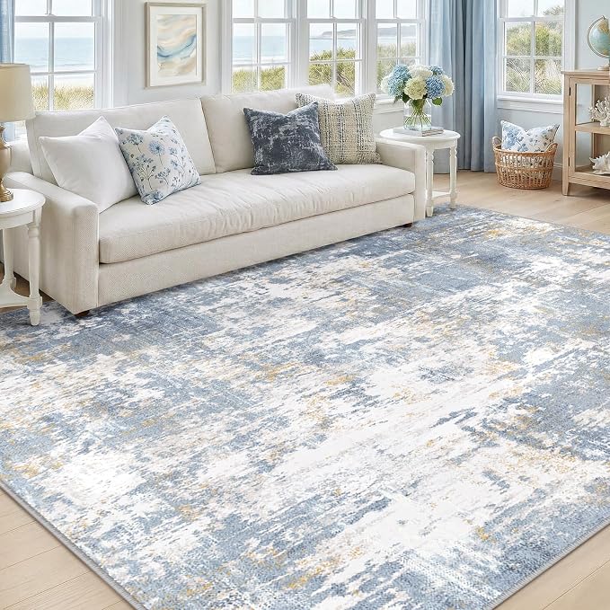 RELEANY Washable Area Rugs 6'x9' Non-Slip Modern Abstract Soft