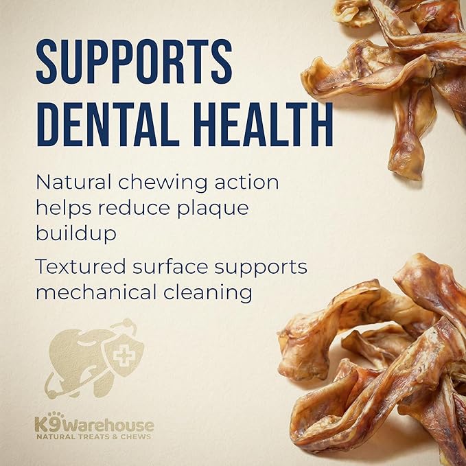 K9warehouse Pig Ears for Dogs - Natural Bulk - 100% Pork Pig Ear Strips for Dogs - Alternative to Rawhide Chews - Thick Cut Pig Ears for Dog Treats for All Breeds Packed in USA - 16oz