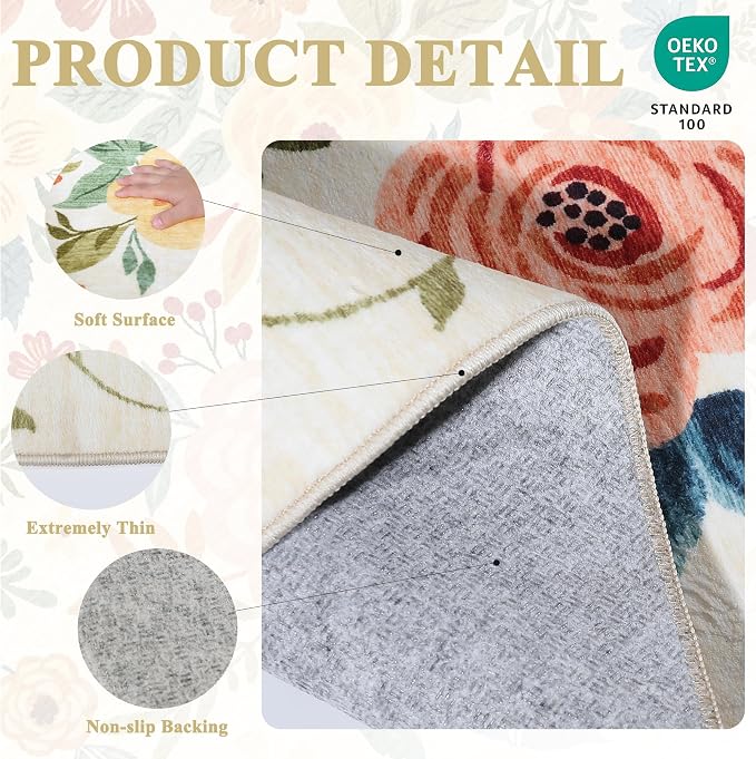 DUKINO 2x8 Runner Rug for Hallway, Washable Kitchen Runner Rug