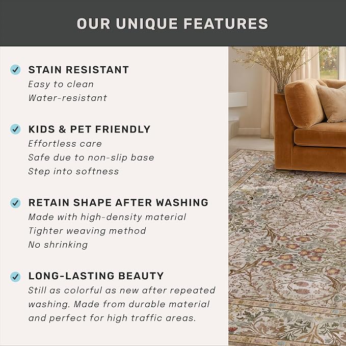 Washable 10x14 Living Room Rug