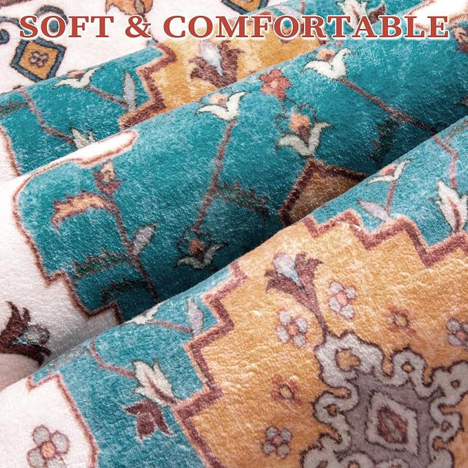 SERISSA Area Rug 3x5 Boho Orange Rugs