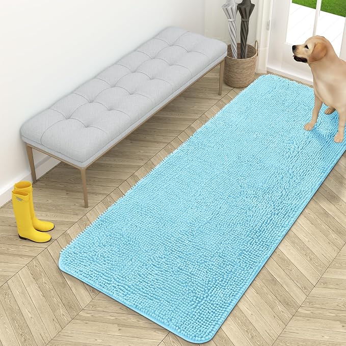OLANLY Dog Door Mat for Muddy Paws 59x24, Absorbs Moisture and Dirt, Absorbent