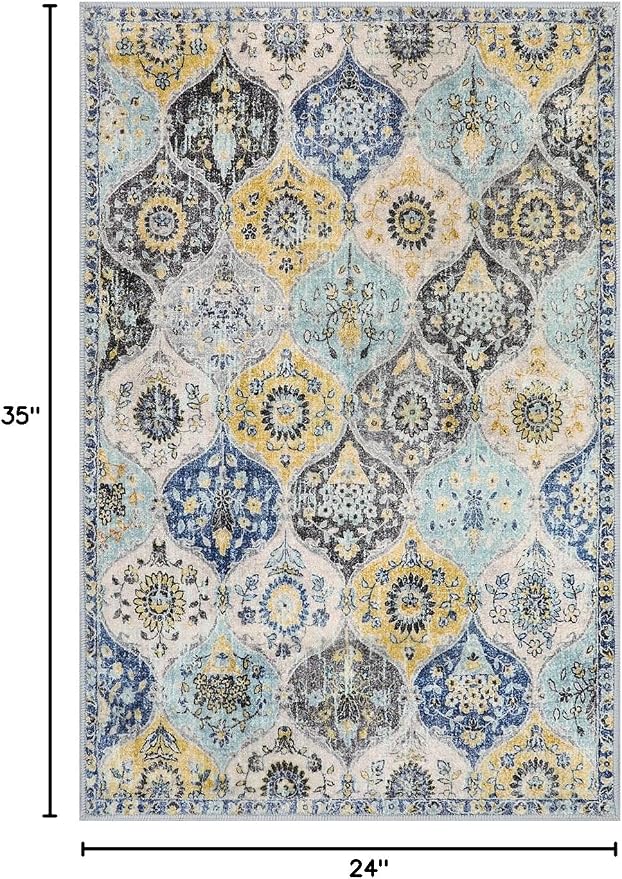 Lahome Moroccan Trellis Kitchen Rugs Non Slip Washable, 2x3 Rugs