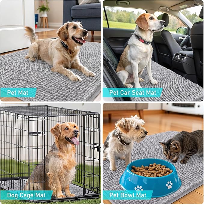 OLANLY Dog Door Mat for Muddy Paws 30x20, Absorbs Moisture and Dirt, Absorbent