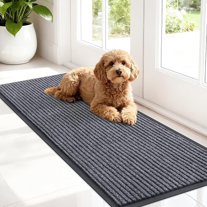 OLANLY Front Door Mat Indoor Outdoor Entrance, Waterproof Heavy Duty Doormat