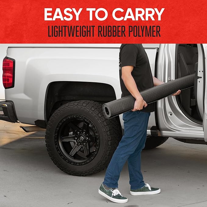 Motor Trend Utility Truck Bed Mat – All Weather Rubber Truck Bed Liner Mat Universal Size, Heavy Duty Protection for Your Truck,Van, or SUV, Pickup, Trim to Fit, Black, 4' x 6'