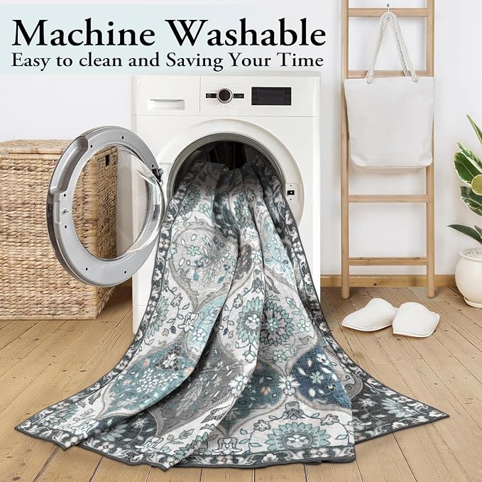 Lahome Moroccan Trellis Washable Rugs 9x12, Soft 9x12 Area Rug