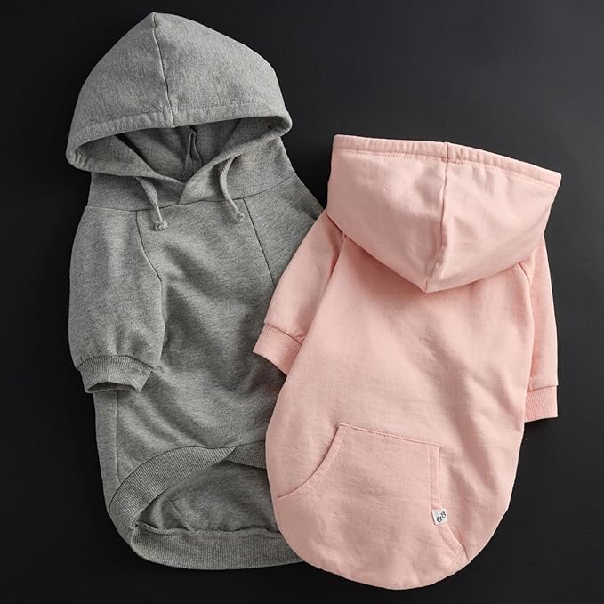 Rocky – The Orginal Lightweight Hooded TEE 100% Organic Cotton Dog Hoodie Pet Coat Sweater for Small, Medium, Large Dogs, Heather Gray, Medium