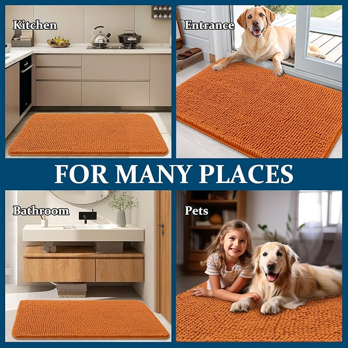 OLANLY Dog Door Mat for Muddy Paws 32x20, Absorbs Moisture and Dirt, Absorbent