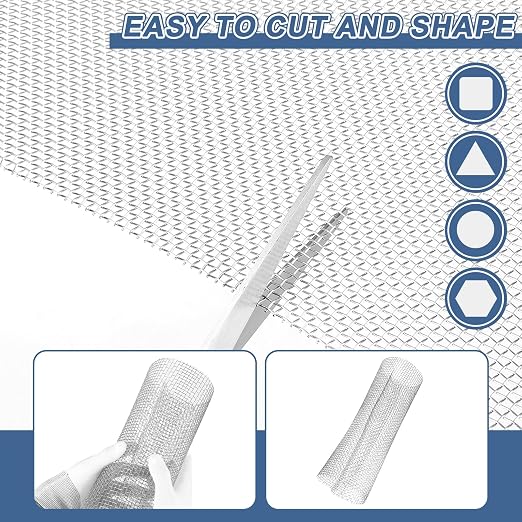 uxcell 12 Mesh 118" x 10" Woven Wire Mesh, 316 Stainless Steel Air Vent Filter