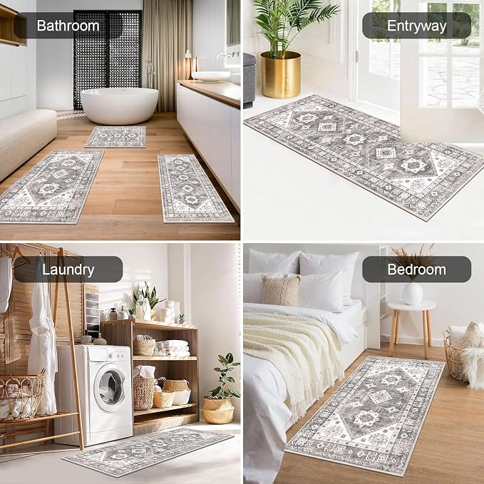 HEBE Boho Kitchen Rug Sets 3 Piece