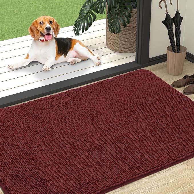 OLANLY Dog Door Mat for Muddy Paws 47x32, Absorbs Moisture and Dirt, Absorbent