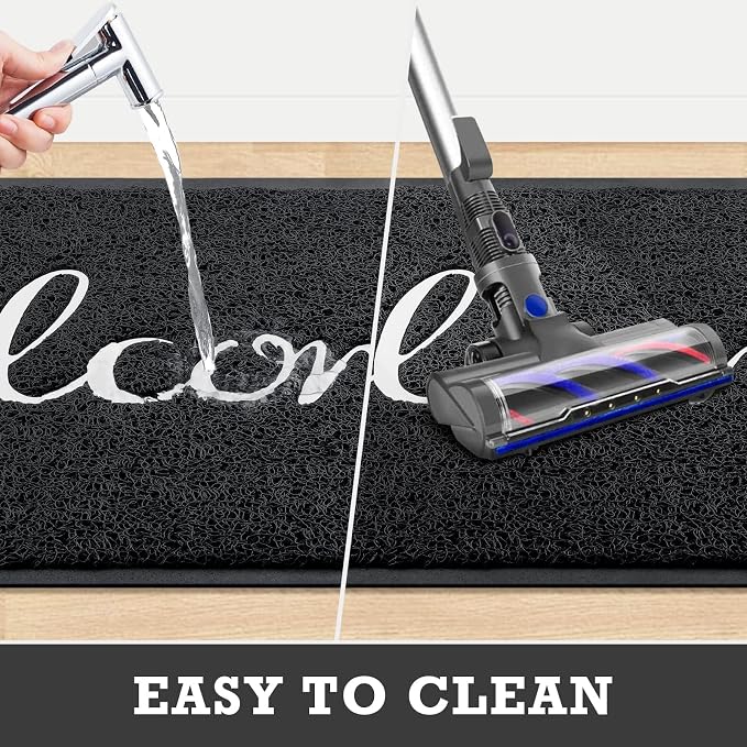 CozyBounty Black Door Mat Welcome Mats Outdoor Indoor Non-Slip Doormat