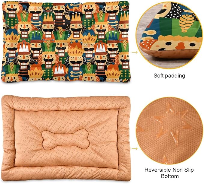 Pet Bed Christmas Nutcracker Dog Bed Mat Absorbing Non Slip Pad Pet Sleeping Mat for Small, Medium, and Large Dogs Puppy Cat 36 in x 24 in