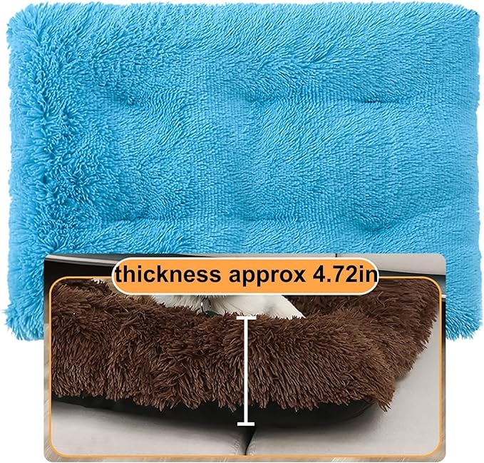 Dog Crate Mat, Dog Bed for Large Dogs, Comfy Fluffy Kennel Pad Anti-Slip for Dog beds & Furniture, Quilted Dog Bed for Pets for Medium/Small Dogs Cats (Color : Blue, Size : 43x29)