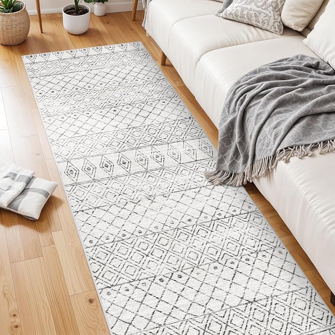 Hallway Runner Rug Washable 2'6"x8': Moroccan Non Slip Runner Rugs Soft Indoor