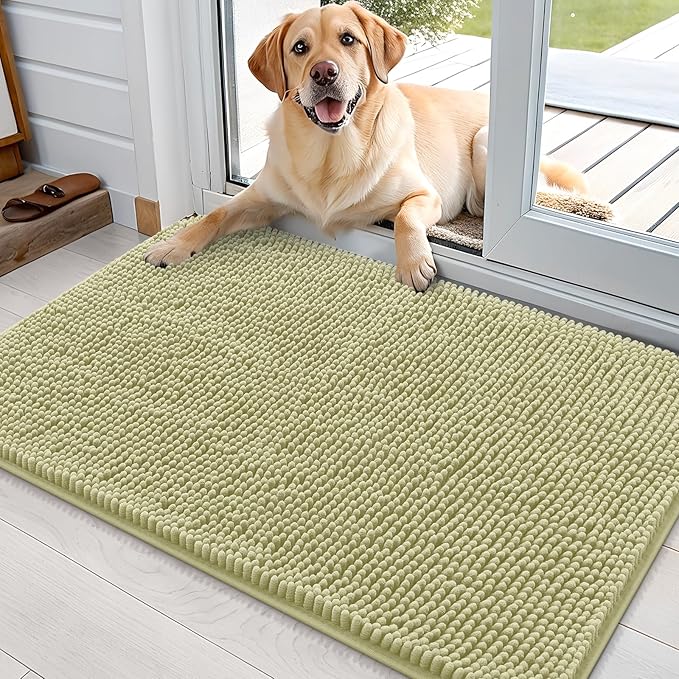 OLANLY Dog Door Mat for Muddy Paws 36x24, Absorbs Moisture and Dirt, Absorbent